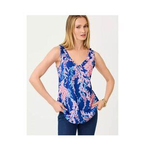 Lilly Pulitzer Gigi Ruffle Tank – Borealis Blue | NWT | Size Medium